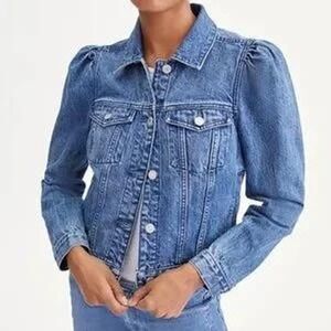 NWT $238 7 For All Mankind XS Denim Jacket Button Front Trucker‎ Jean